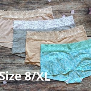 8 pk MAIDENFORM DREAM COTTON BOYSHORTS SZ 8/XL